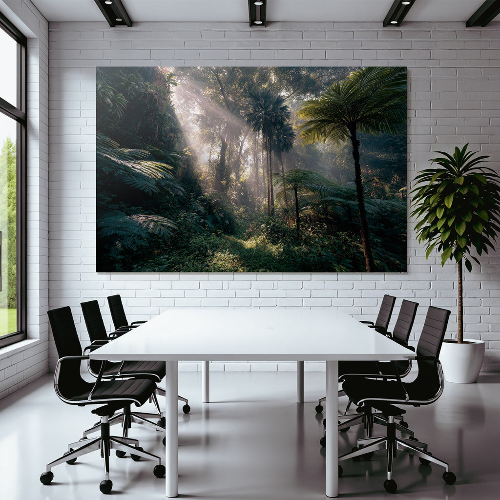 Tropics and Jungles Lush Forests Sunlight Film Through the Treetops Mystical Atmosphere