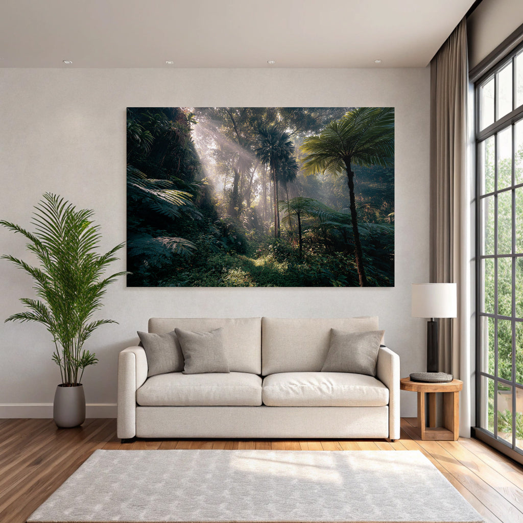 Tropics and Jungles Lush Forests Sunlight Film Through the Treetops Mystical Atmosphere