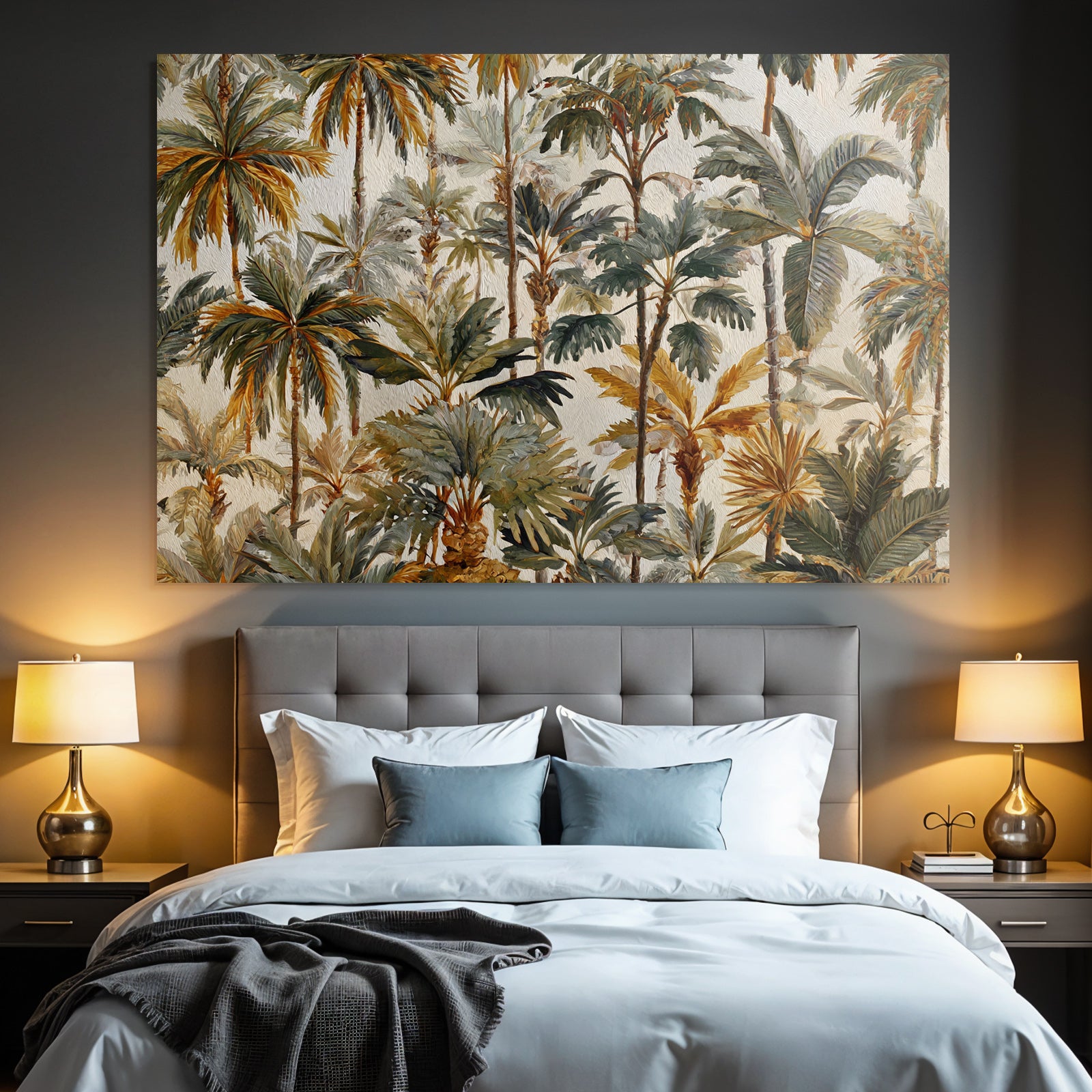 Tropen Und Dschungel Palmbäume Dekoratives Design Texturierte Stil Muster