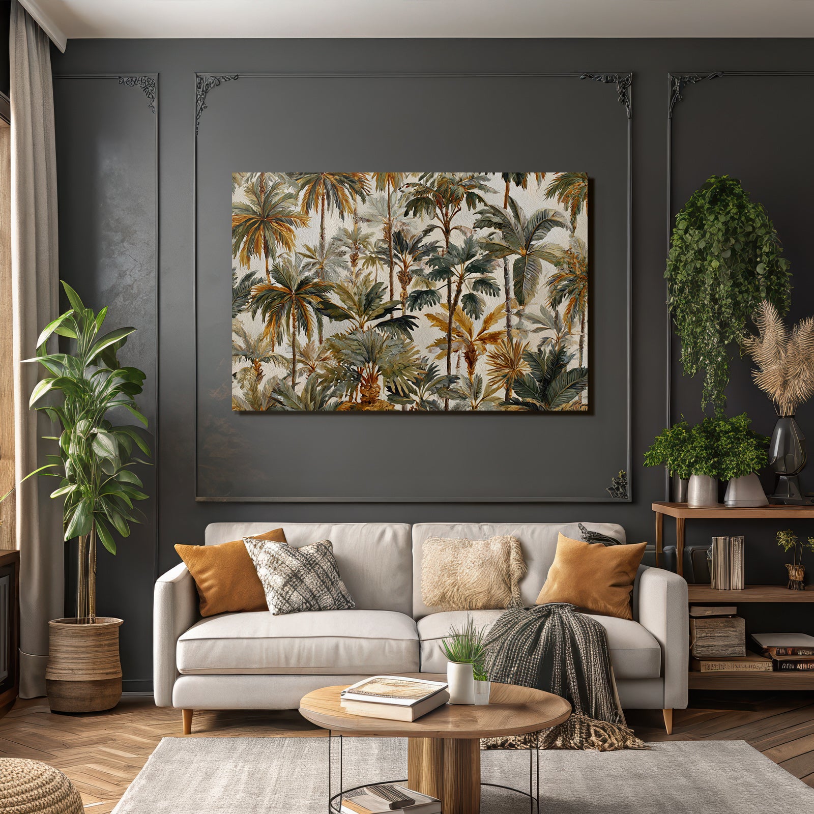 Tropen Und Dschungel Palmbäume Dekoratives Design Texturierte Stil Muster