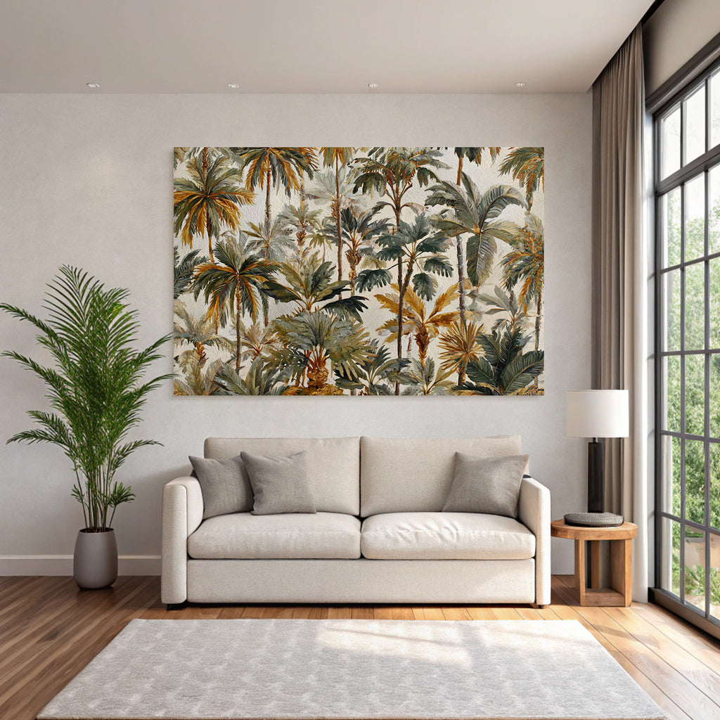 Tropen Und Dschungel Palmbäume Dekoratives Design Texturierte Stil Muster
