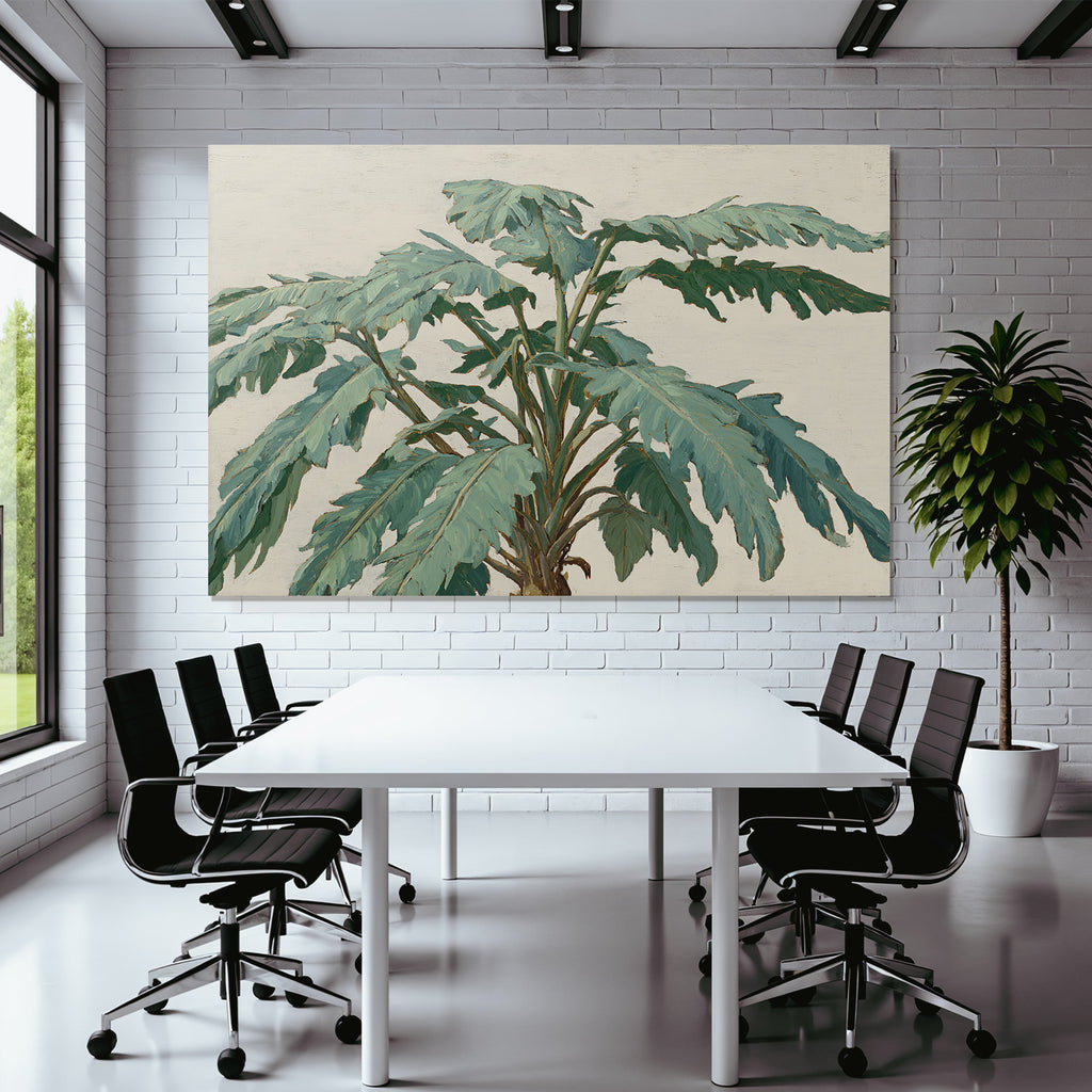 Tropen Und Dschungel Pflanze Mit Fanförmigen Blättern Impressionistischer Stil