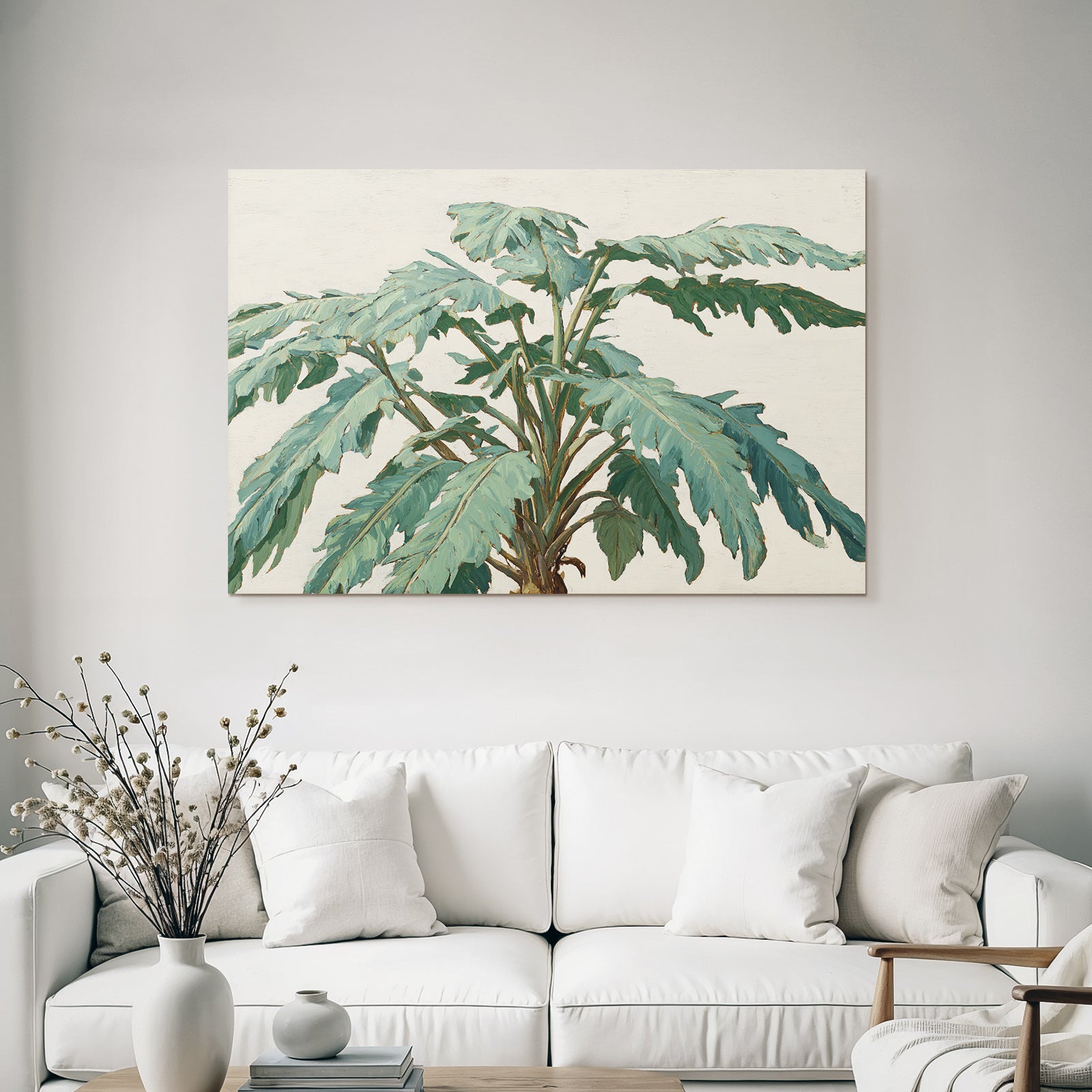 Tropen Und Dschungel Pflanze Mit Fanförmigen Blättern Impressionistischer Stil