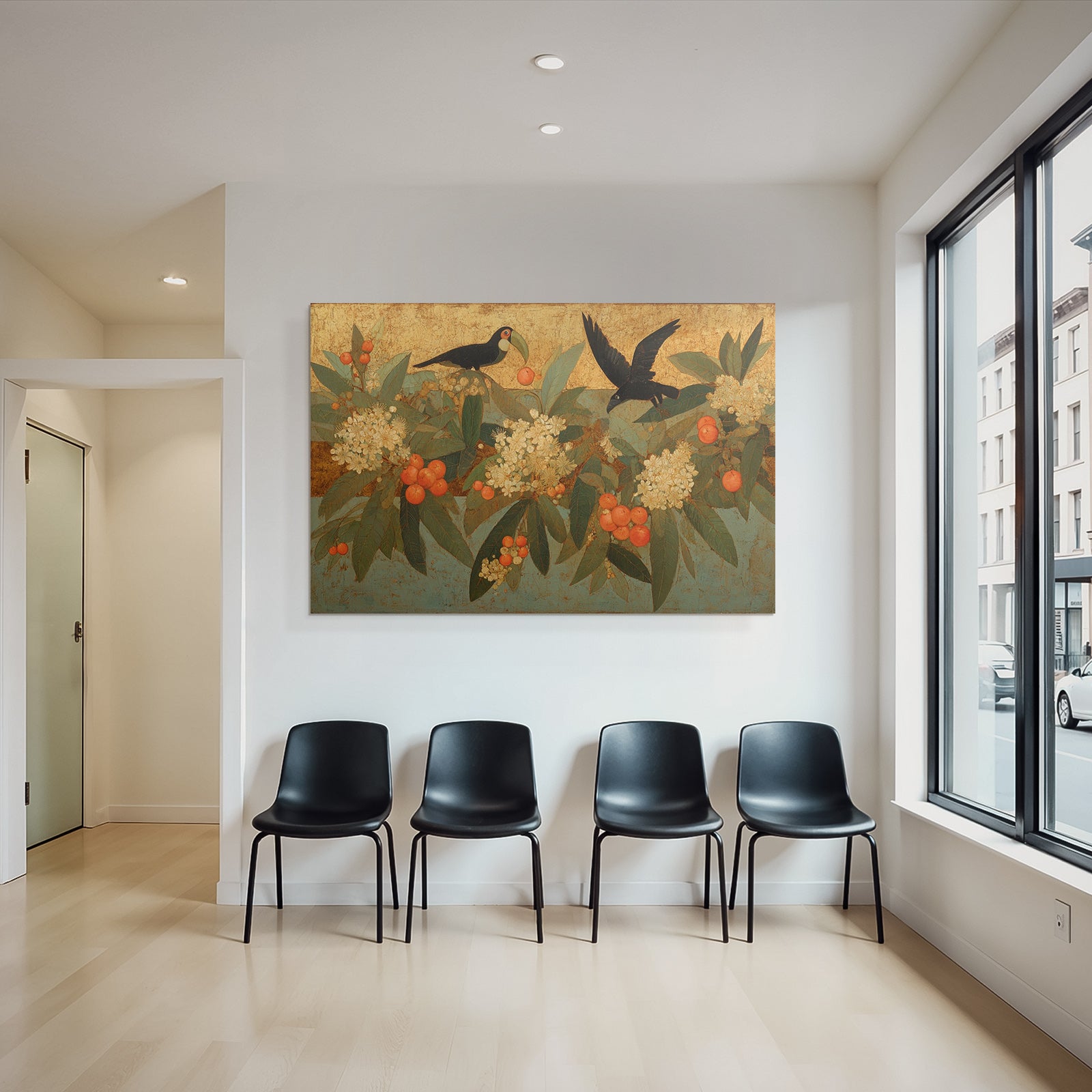 Tropen Und Dschungel Tropische Folien Früchte Und Vögel Dekorative Kunst