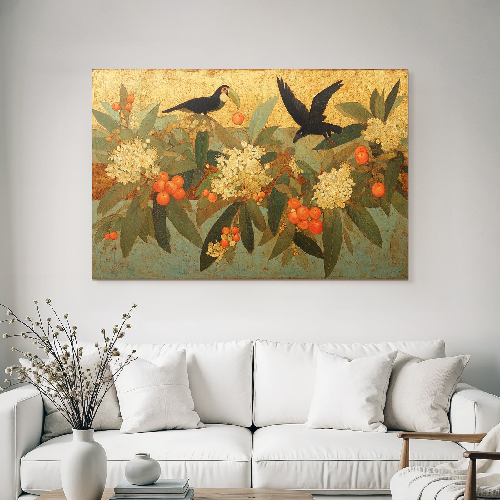 Tropen Und Dschungel Tropische Folien Früchte Und Vögel Dekorative Kunst