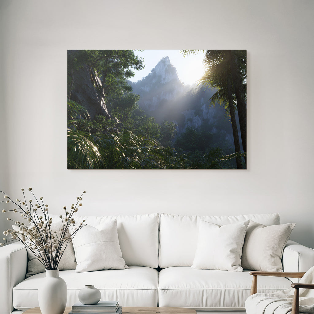 Tropen Und Dschungel Tropische Landschaft Mit Nebel Und Dichtem Vegetation