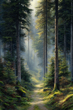 Wälder Und Wiesen Ruhe Im Wald Mit Sonnenlicht Und Wege Vorbei An Moos Und Bewuchs | Waelder und Wiesen | Landschaften