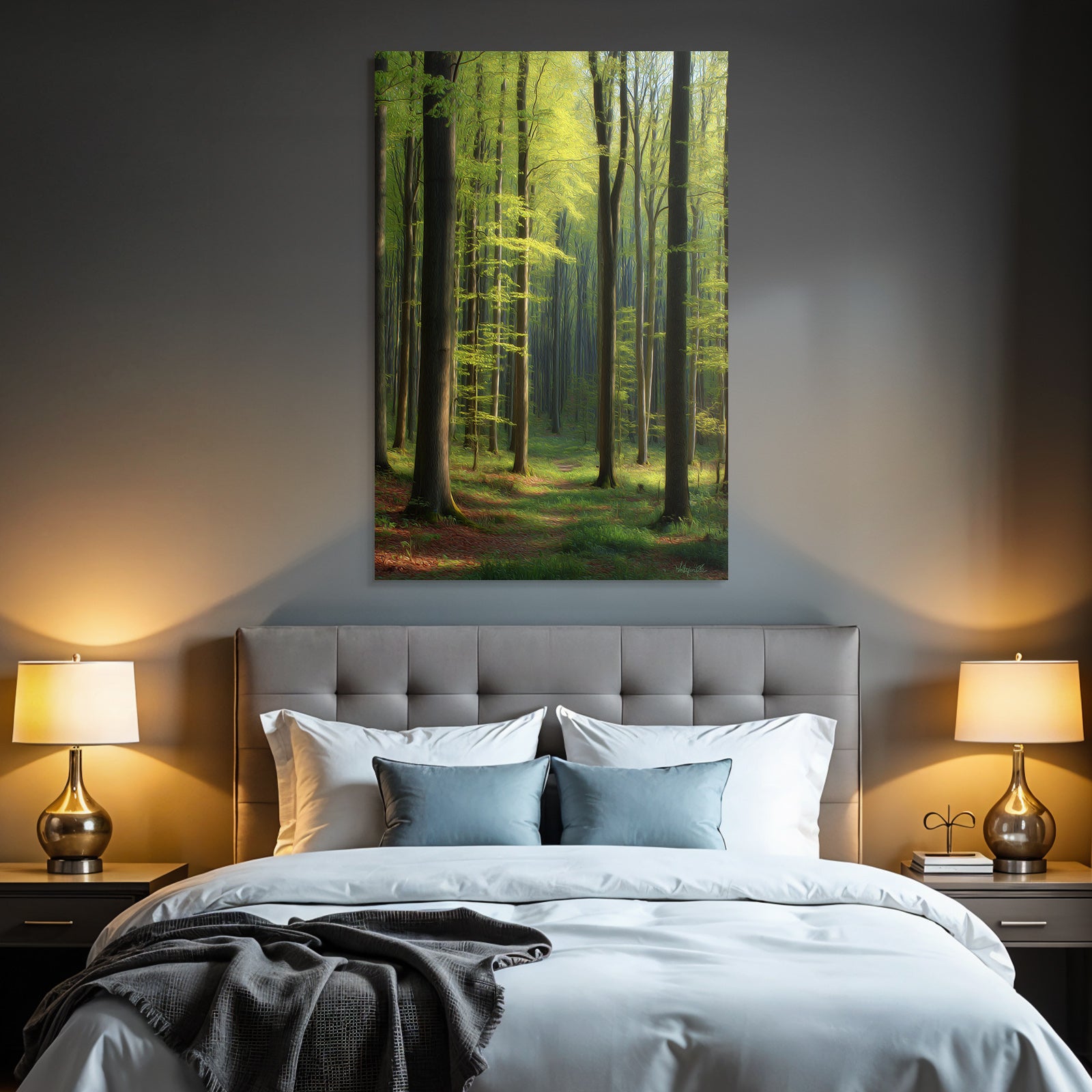 Forests and Meadows Digital Painting of a Tranquil Forest Scene