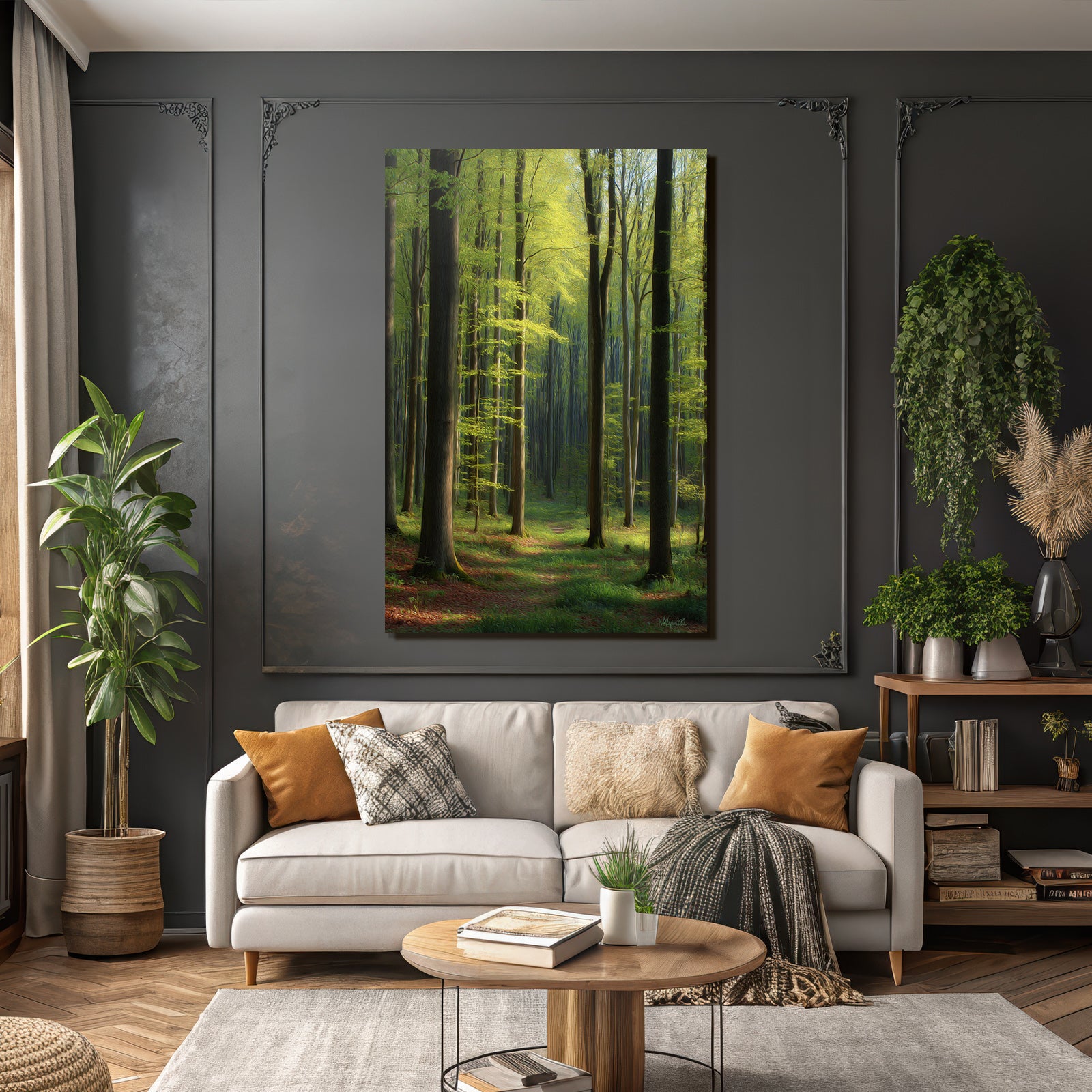 Forests and Meadows Digital Painting of a Tranquil Forest Scene