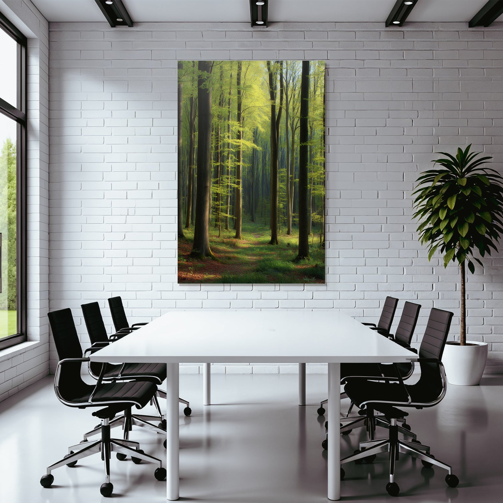 Forests and Meadows Digital Painting of a Tranquil Forest Scene