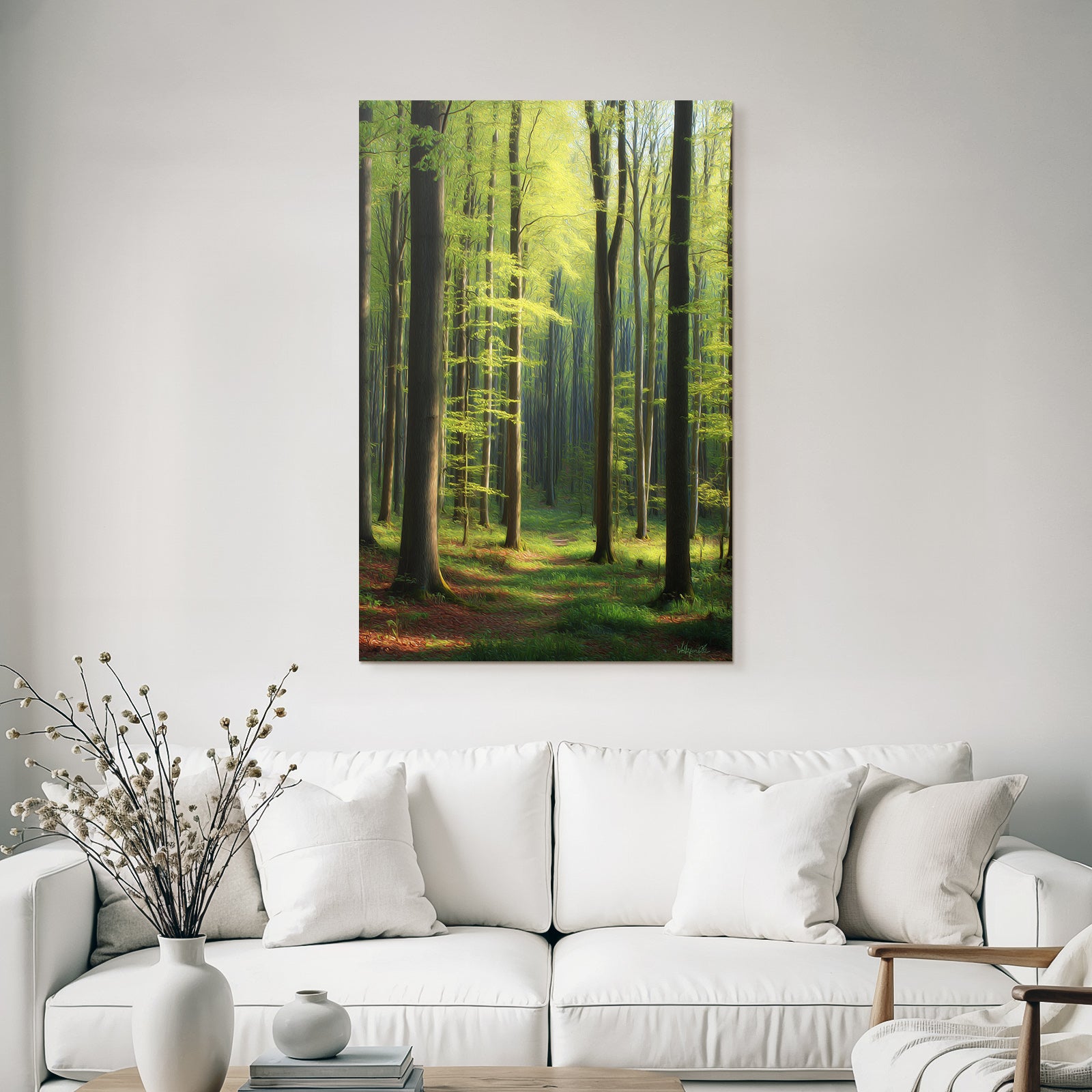 Forests and Meadows Digital Painting of a Tranquil Forest Scene