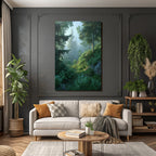 Forests and meadows Peaceful forest with fog and airy atmosphere