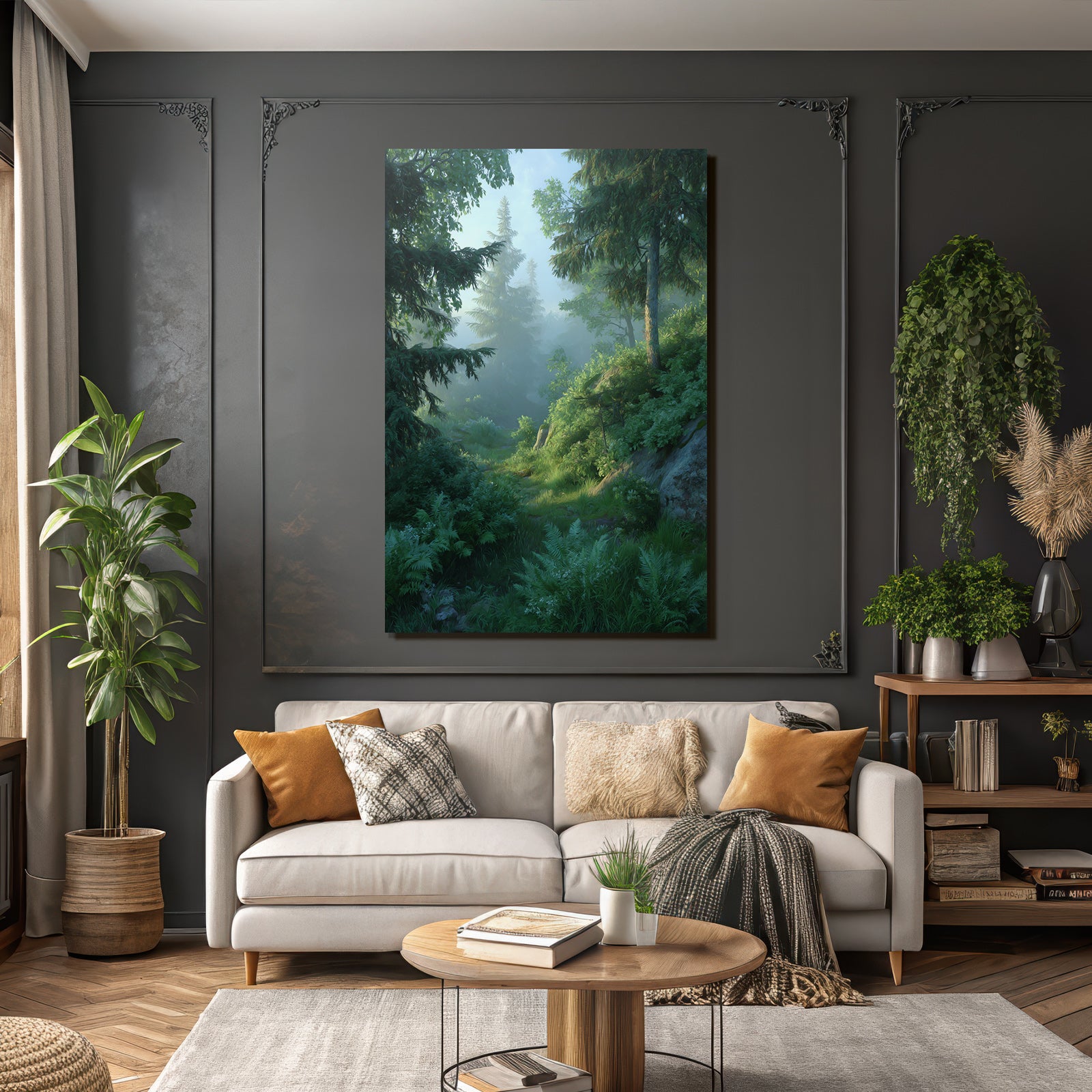 Forests and meadows Peaceful forest with fog and airy atmosphere