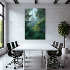 Forests and meadows Peaceful forest with fog and airy atmosphere
