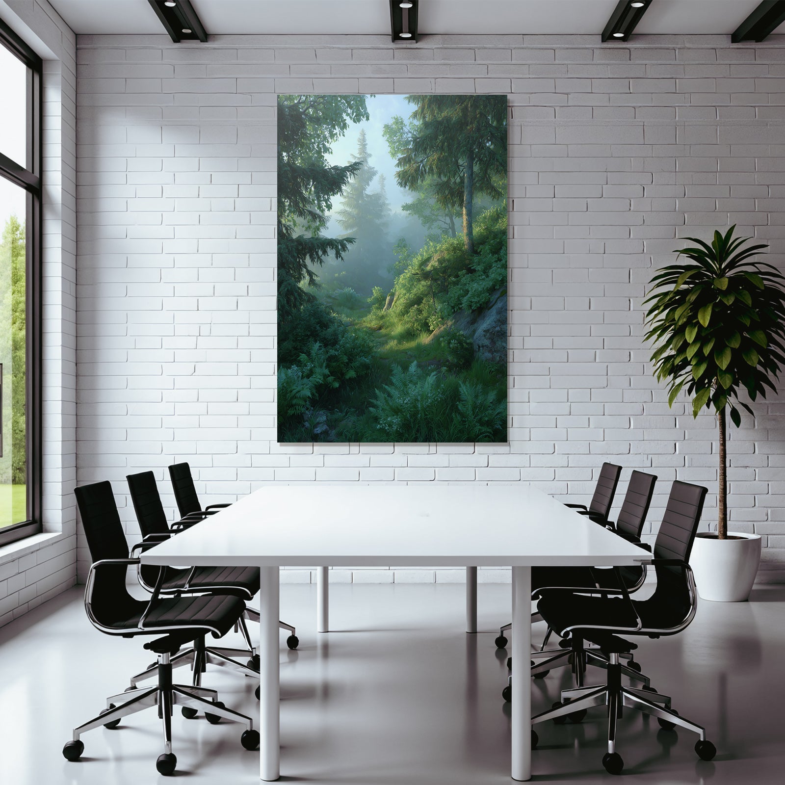Forests and meadows Peaceful forest with fog and airy atmosphere