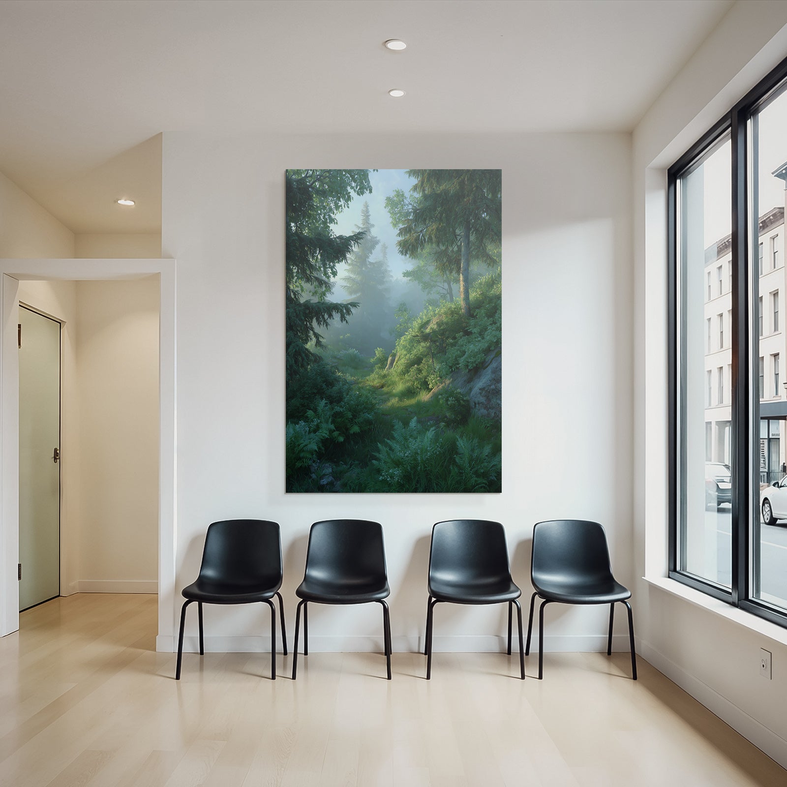 Forests and meadows Peaceful forest with fog and airy atmosphere