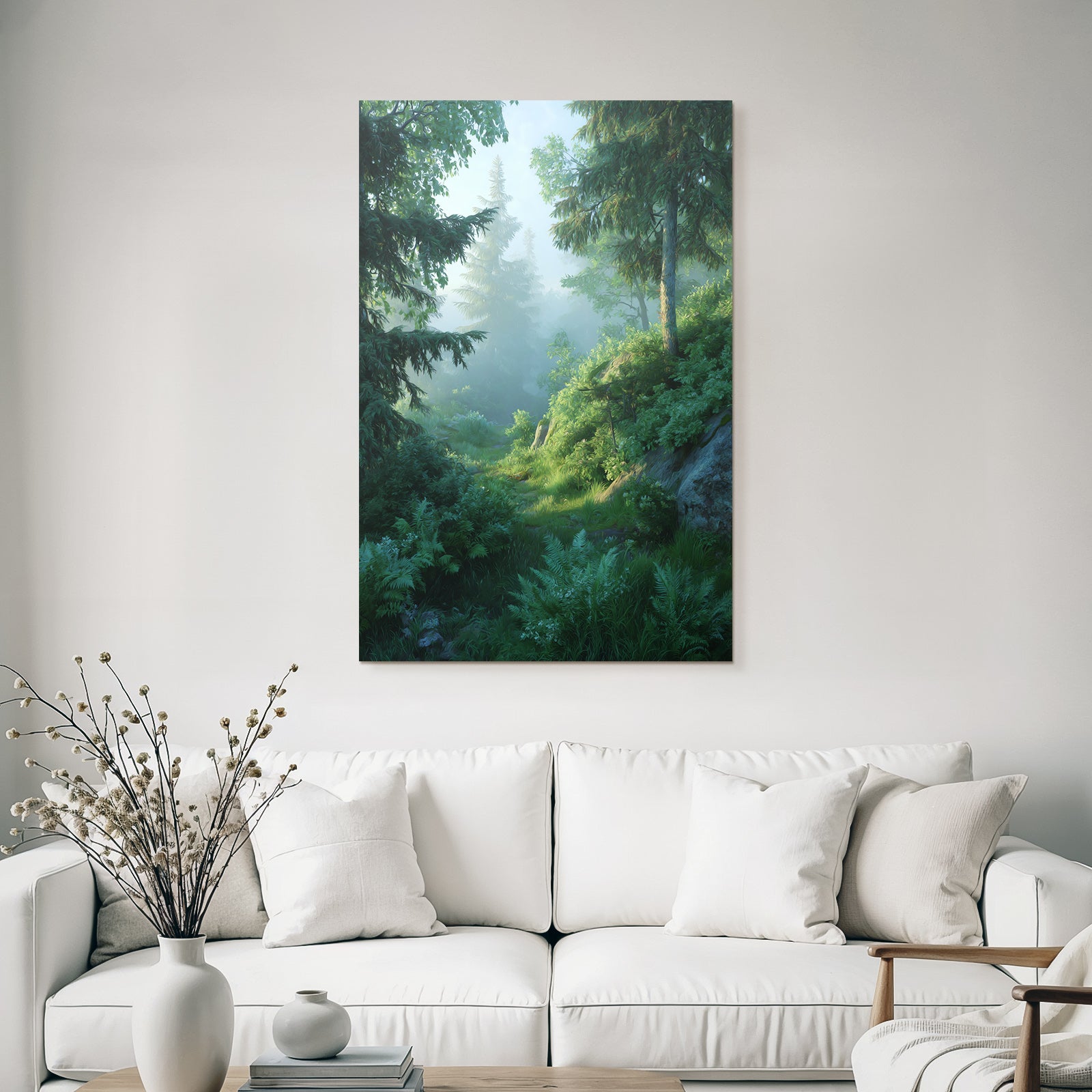 Forests and meadows Peaceful forest with fog and airy atmosphere