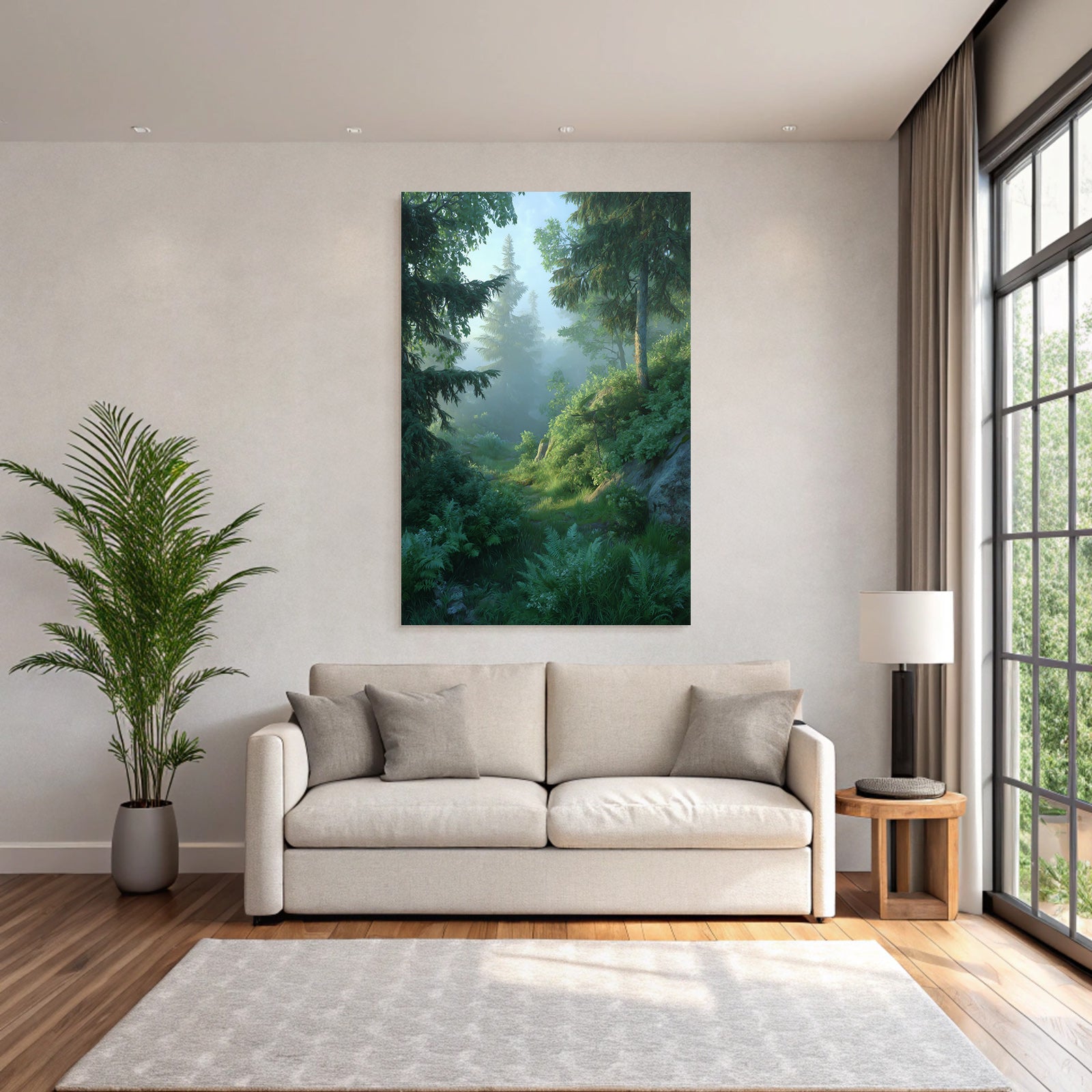 Forests and meadows Peaceful forest with fog and airy atmosphere