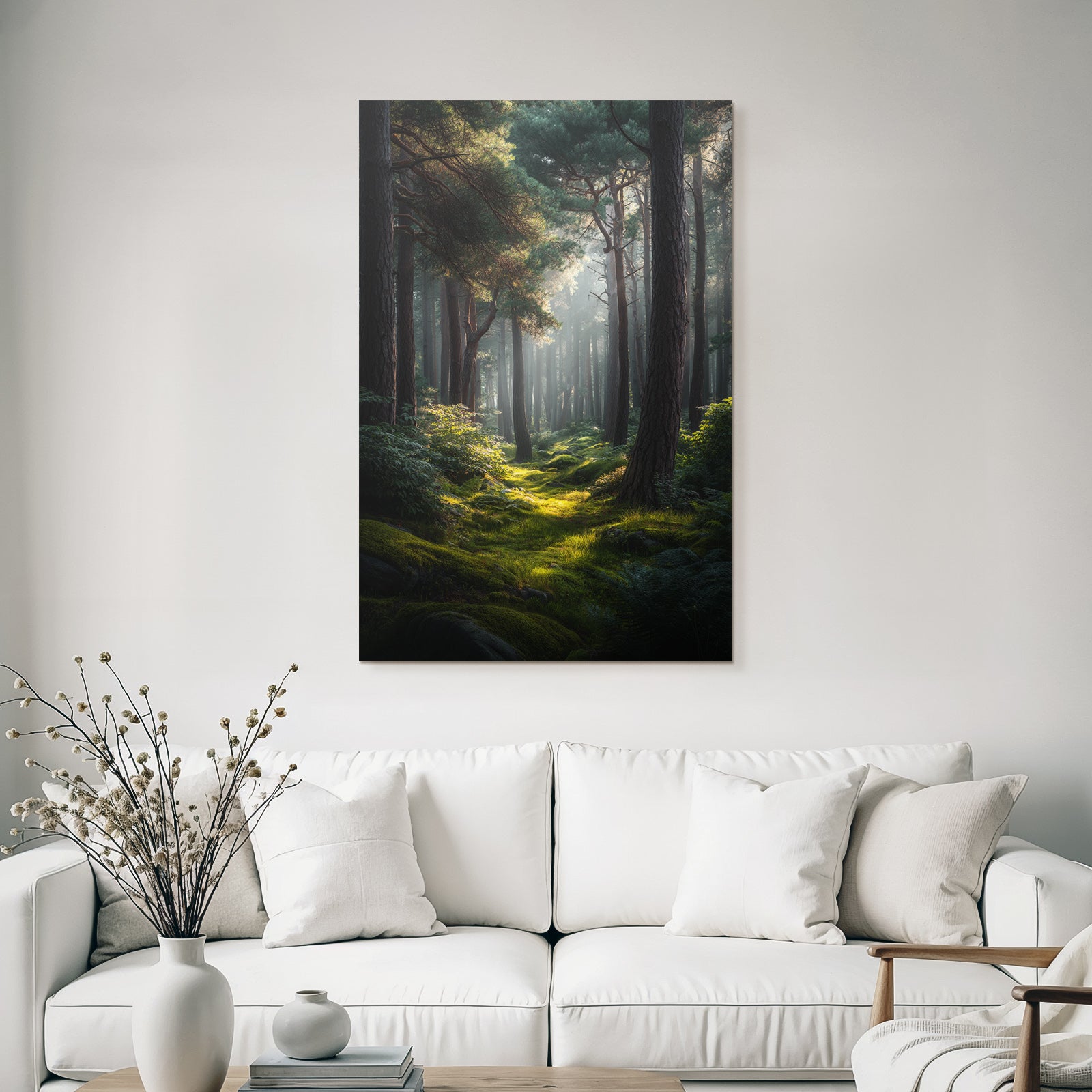 Forests and meadows Peaceful forest with sunlight and moss-covered ground