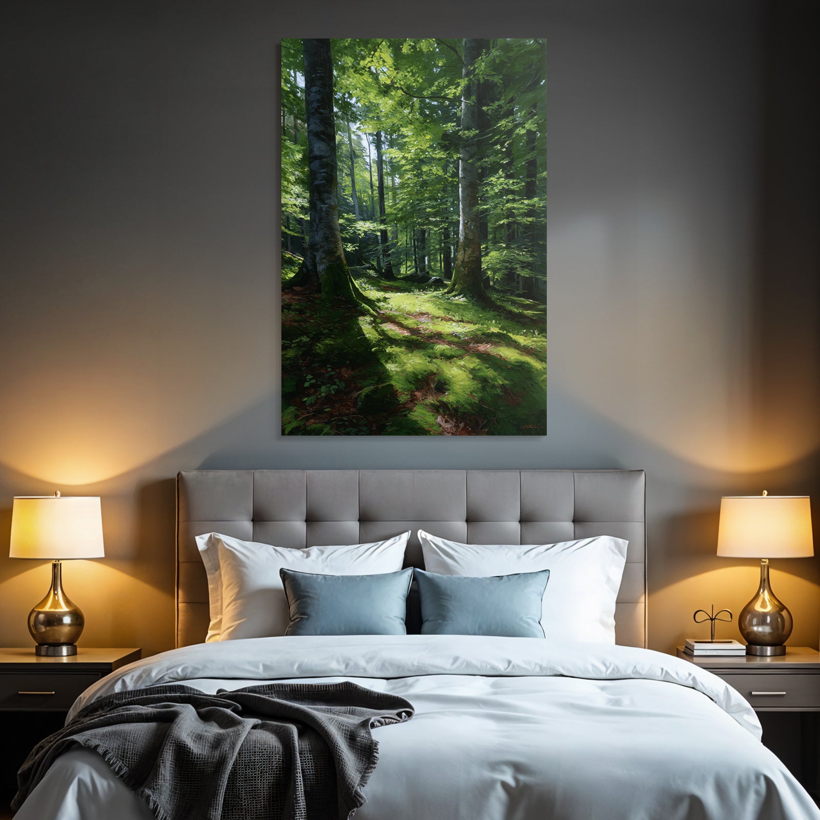 Forests and meadows Peaceful forest with sunshine and moss-covered ground