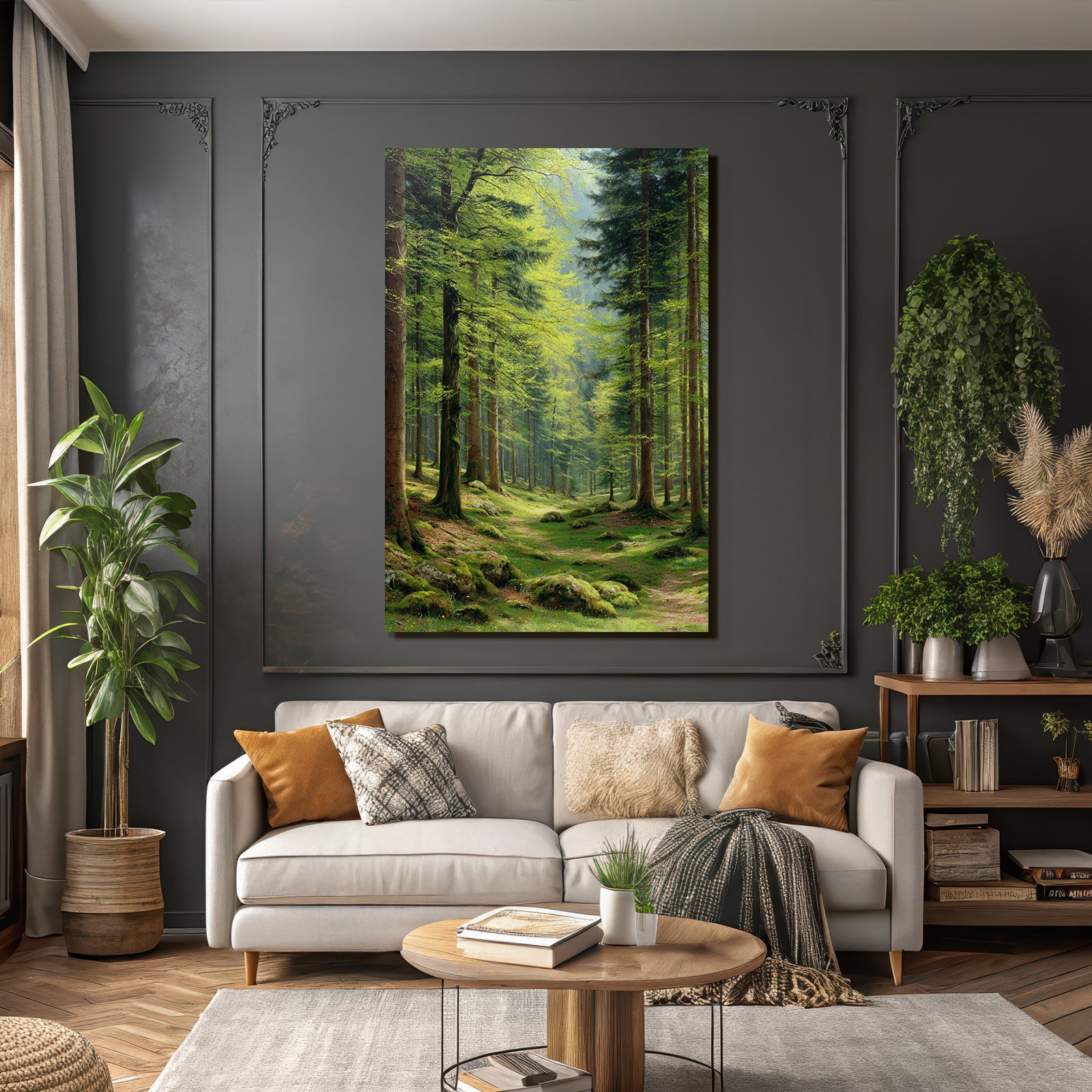 Forests and meadows. Tranquil forest scenes with green trees and sunlight.