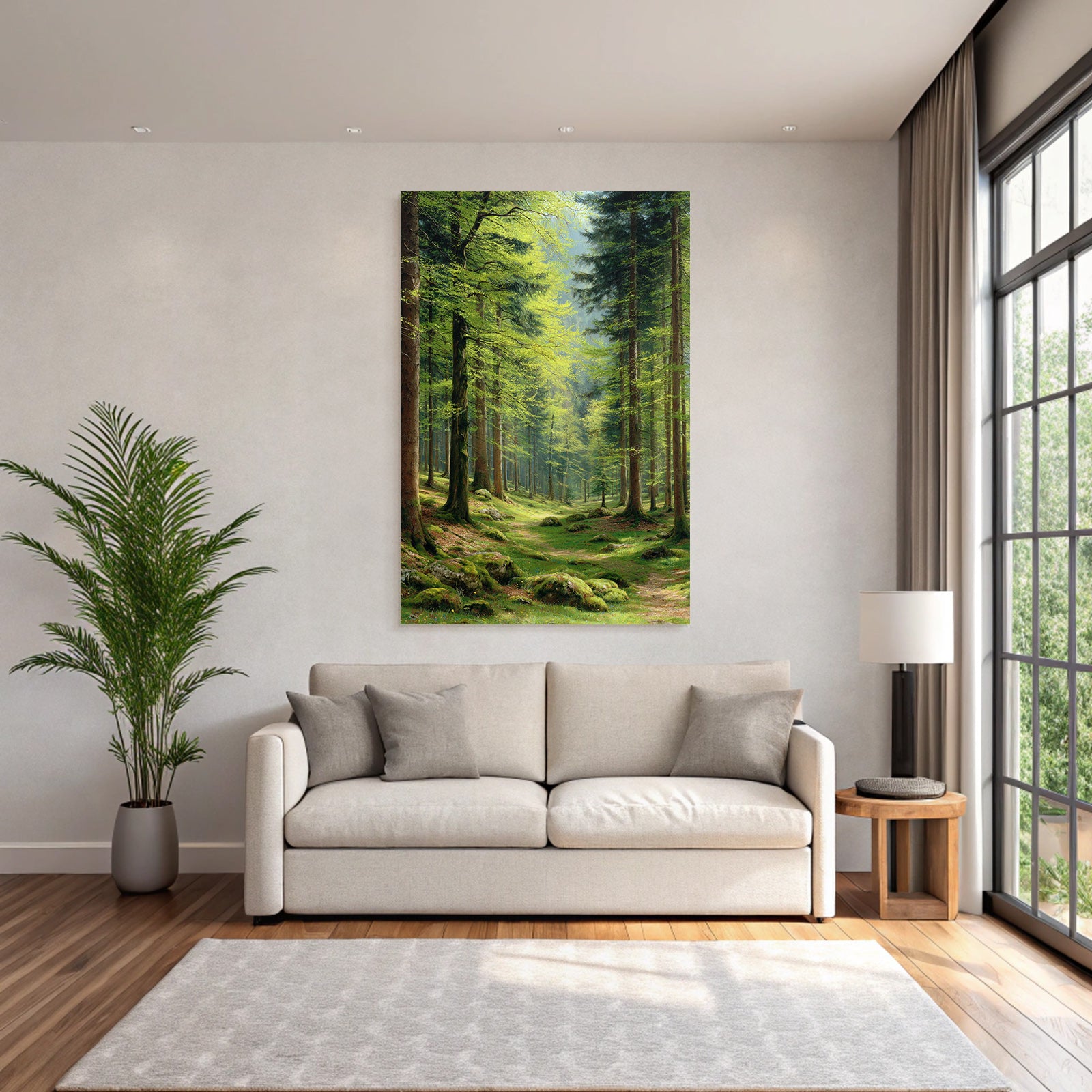 Forests and meadows. Tranquil forest scenes with green trees and sunlight.
