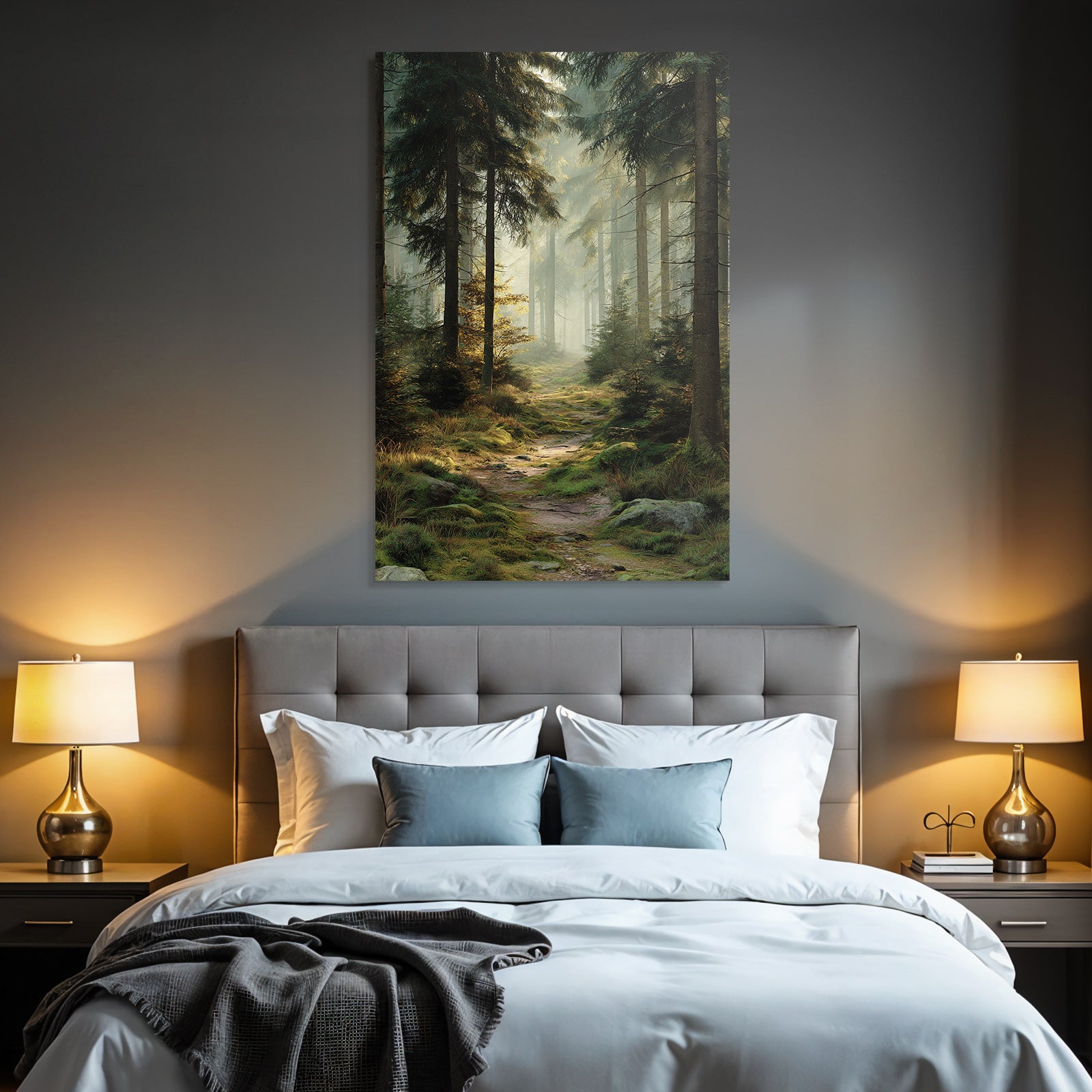 Forests and meadows. Tranquil forest scenes with sunlight and winding path.