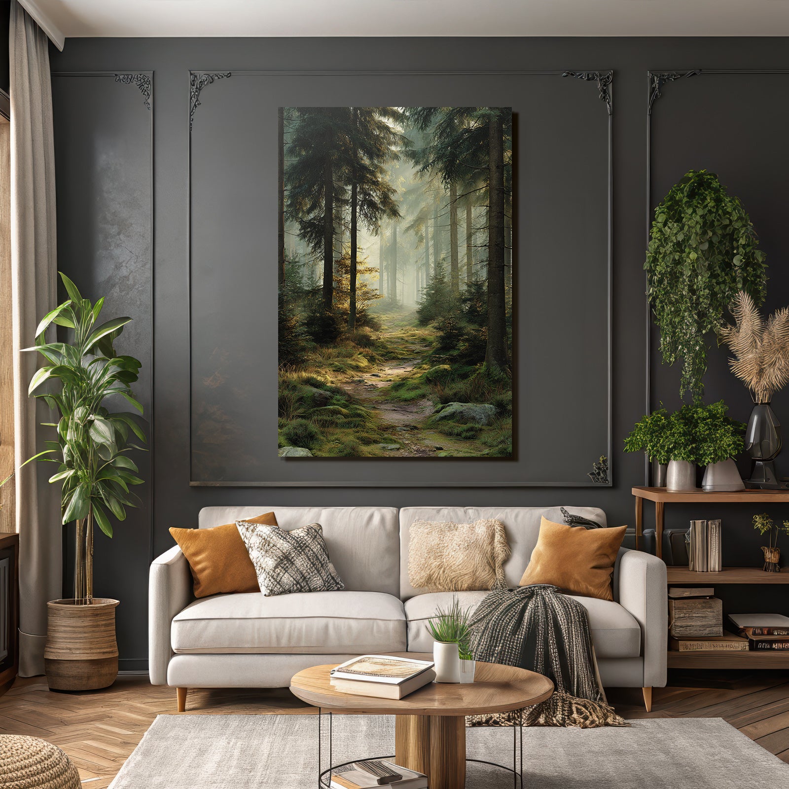 Forests and meadows. Tranquil forest scenes with sunlight and winding path.