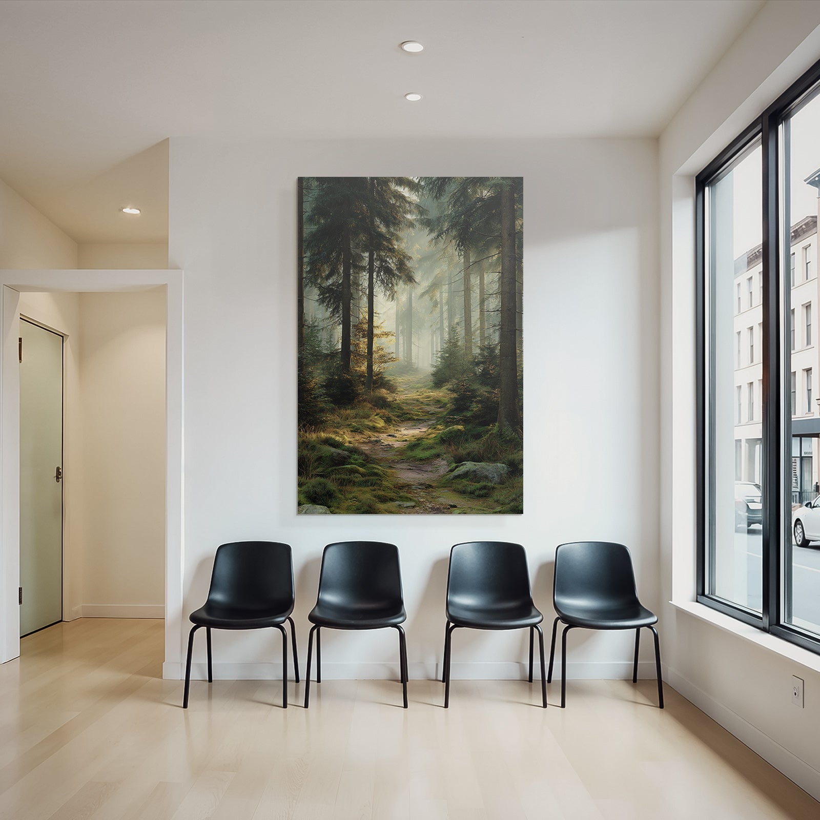Forests and meadows. Tranquil forest scenes with sunlight and winding path.