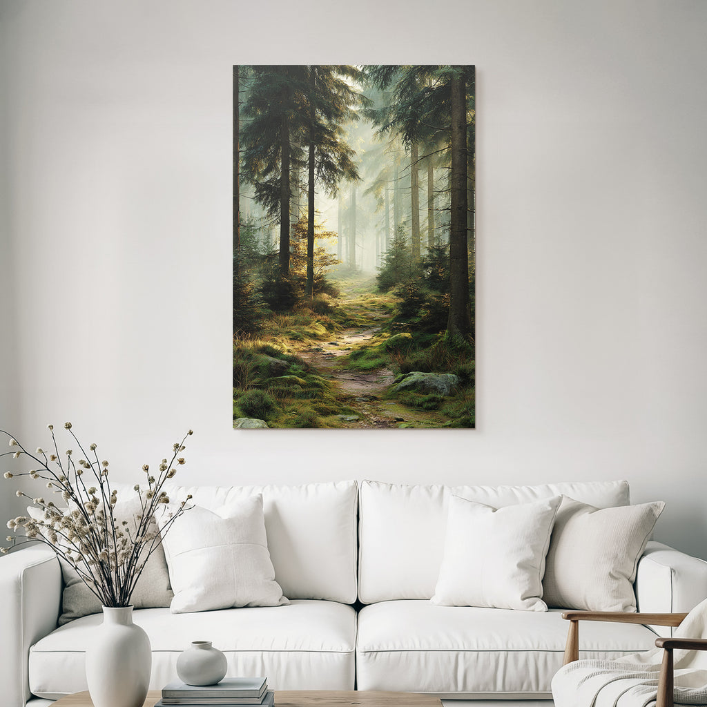 Forests and meadows. Tranquil forest scenes with sunlight and winding path.