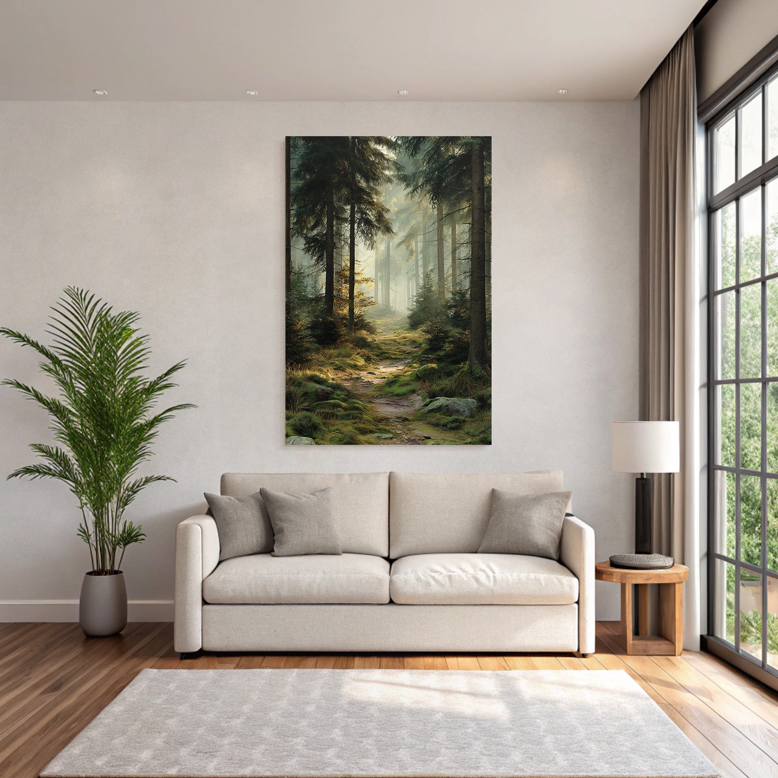 Forests and meadows. Tranquil forest scenes with sunlight and winding path.