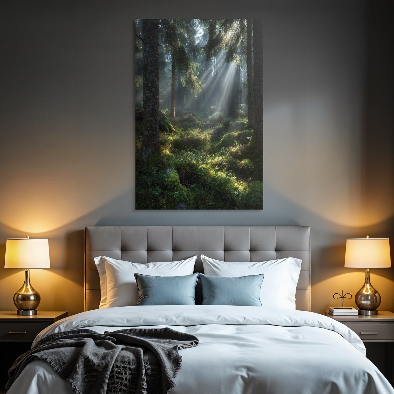 Forests and meadows. Tranquil forest scenes with soft light and green vegetation.