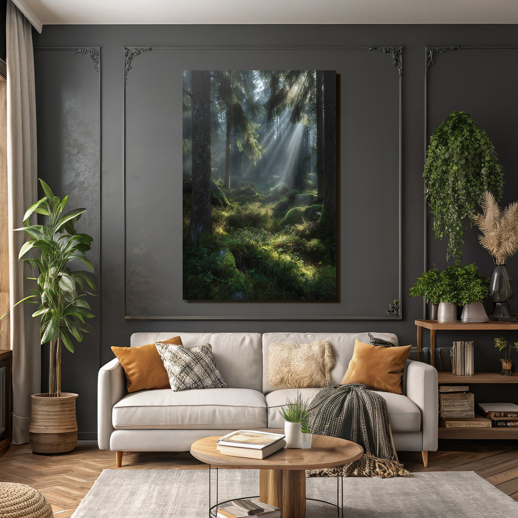 Forests and meadows. Tranquil forest scenes with soft light and green vegetation.