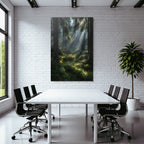 Forests and meadows. Tranquil forest scenes with soft light and green vegetation.