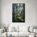 Forests and meadows. Tranquil forest scenes with soft light and green vegetation.