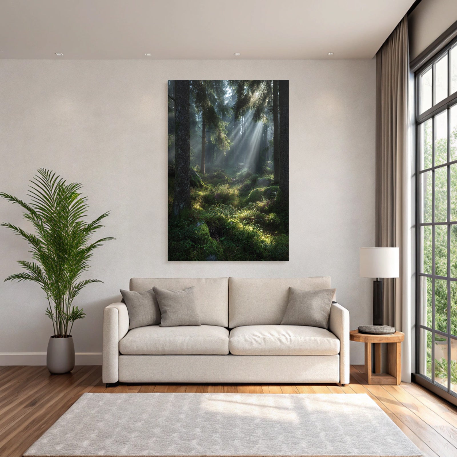 Forests and meadows. Tranquil forest scenes with soft light and green vegetation.