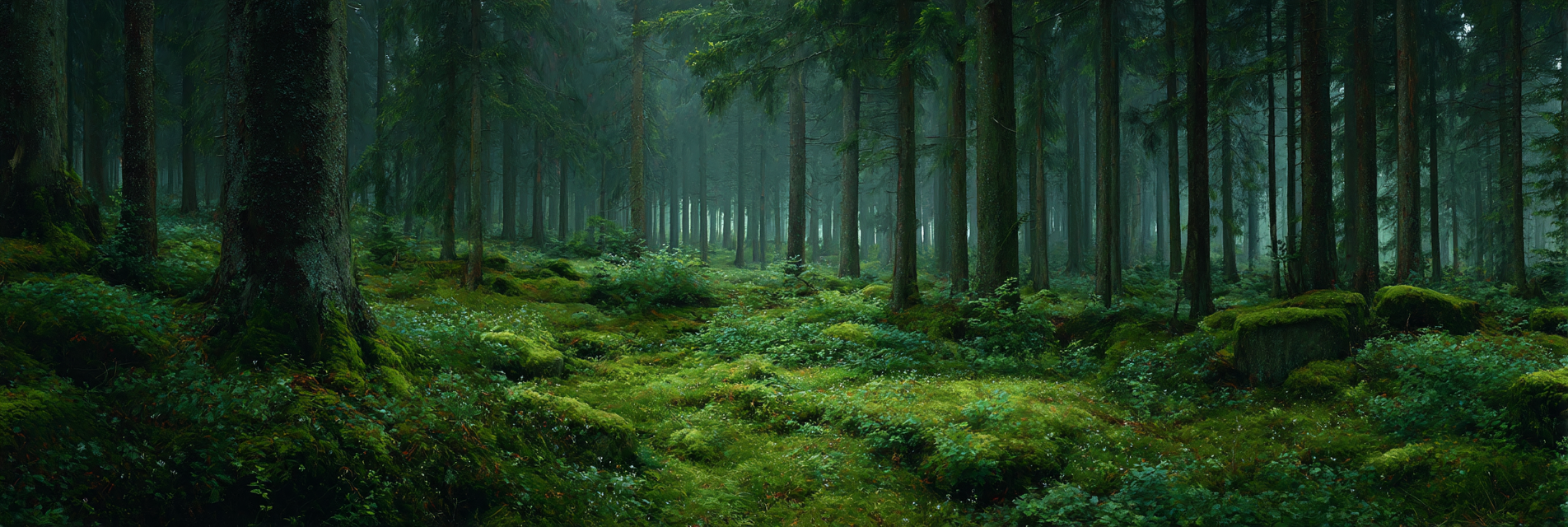 Wälder Und Wiesen Friedlicher Wald Mit Moos Bedecktem Boden | Waelder und Wiesen | Landschaften