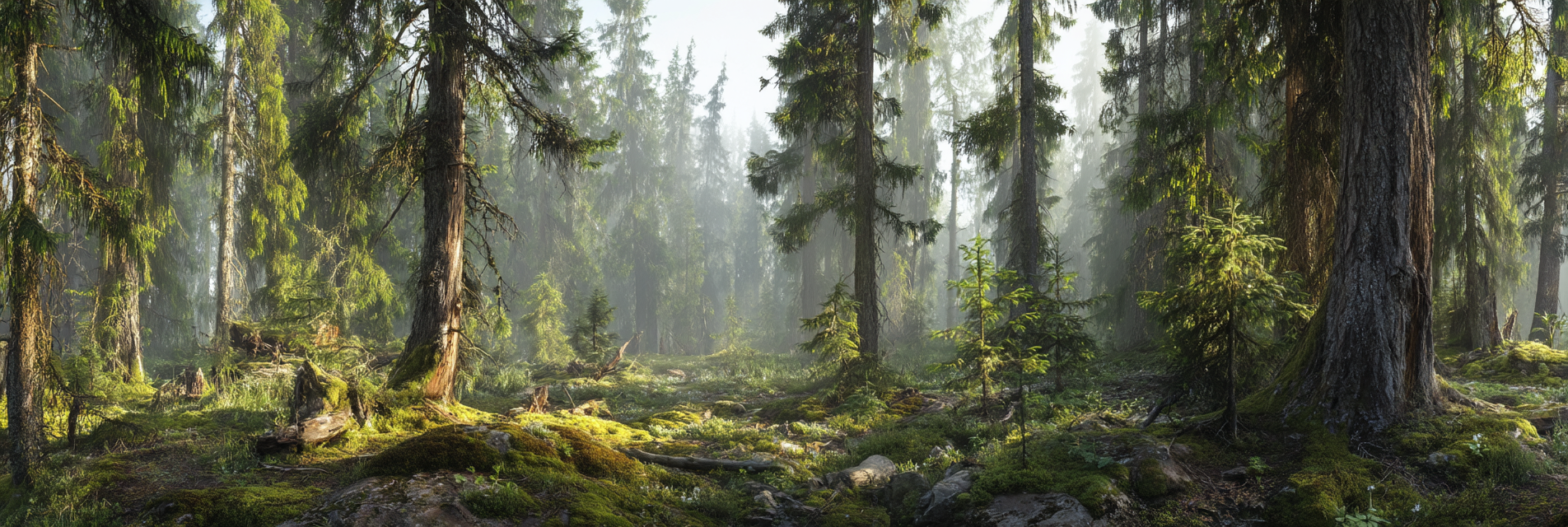 Wälder Und Wiesen Ruhiger Wald Mit Sattem Grün Und Sanften Lichtstrahlen | Waelder und Wiesen | Landschaften