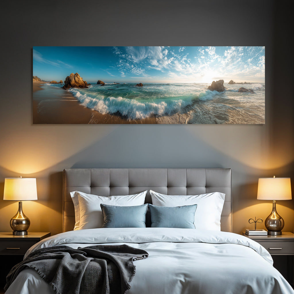 Forests and meadows beach scene at sunrise or sunset tranquil