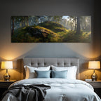 Forests and meadows Peaceful forest with fantasy architecture