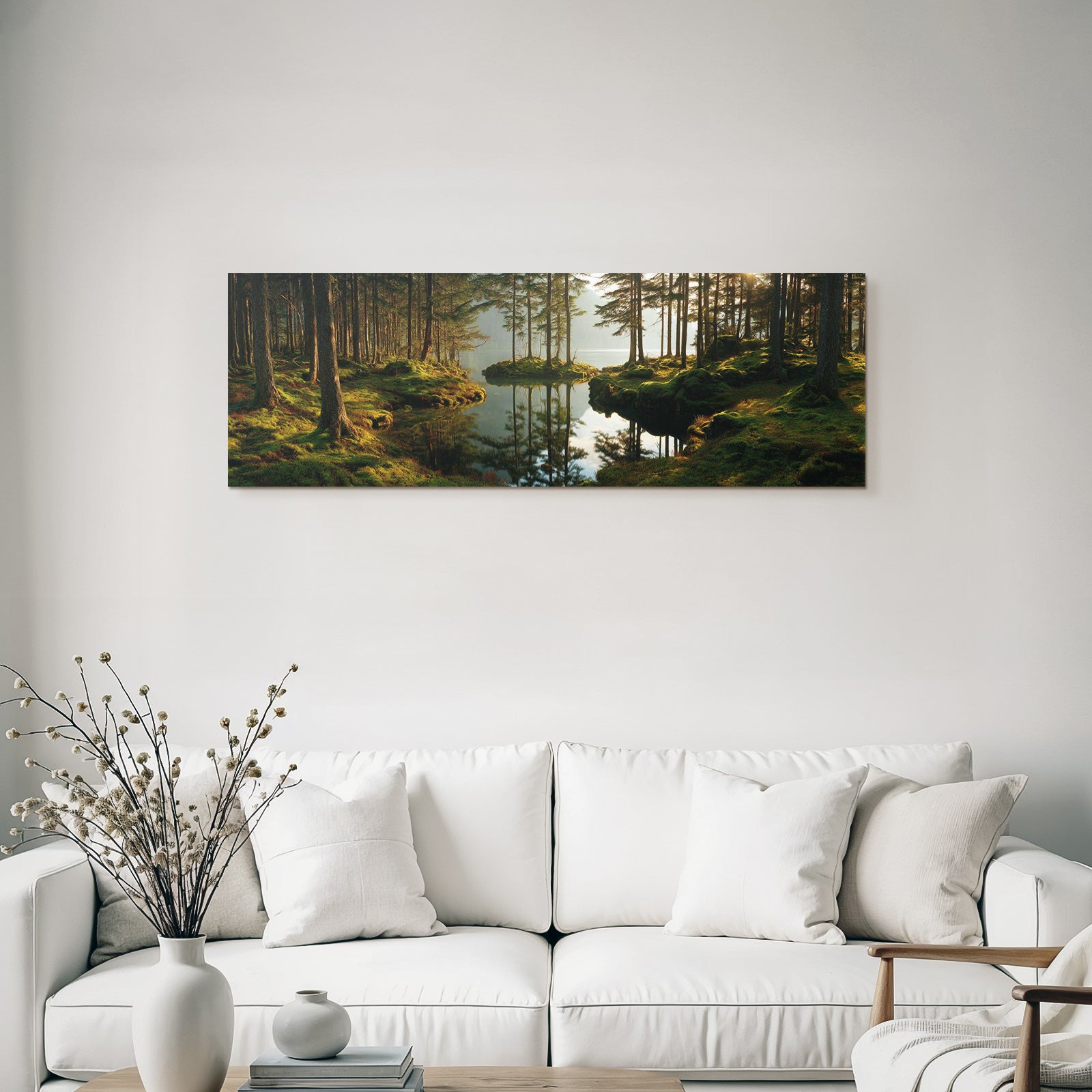 Forests and meadows Peaceful forest with calm water reflections and soft light