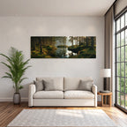 Forests and meadows Peaceful forest with calm water reflections and soft light