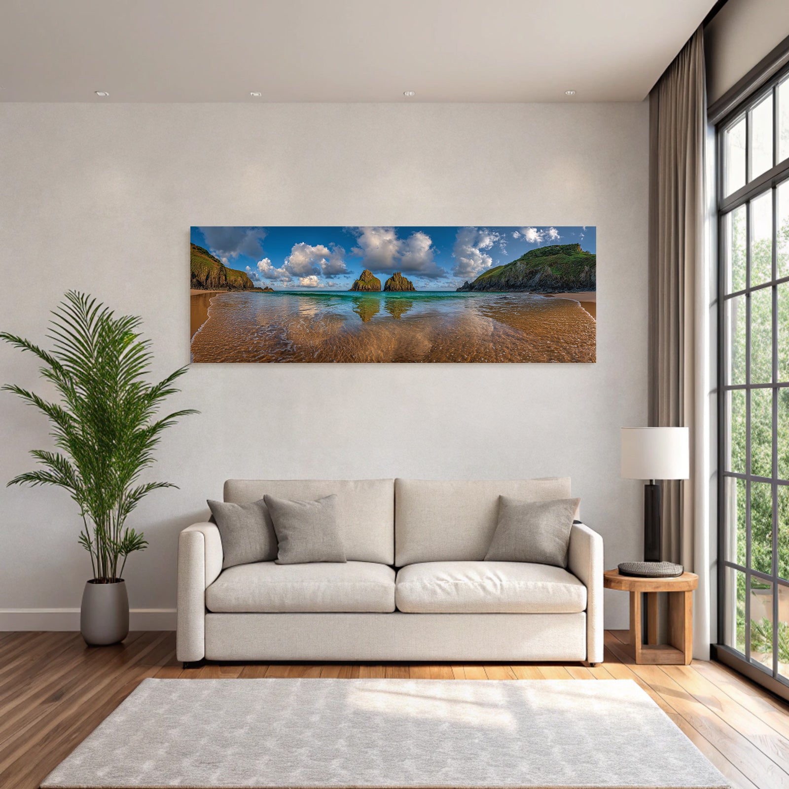 Forests and meadows Coastal landscape Rocky formations Sea Beach Sunny Hills
