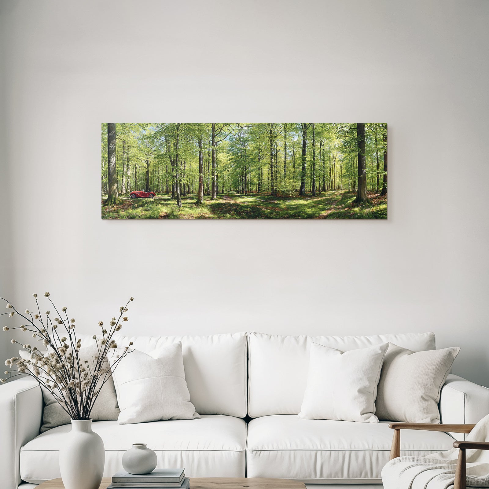 Forests and Meadows Scenic View Forest Vintage Car Sunny Day