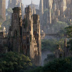 Wälder Und Wiesen Fantastische Landschaft Gothische Architektur Mystische Atmosphäre | Waelder und Wiesen | Landschaften