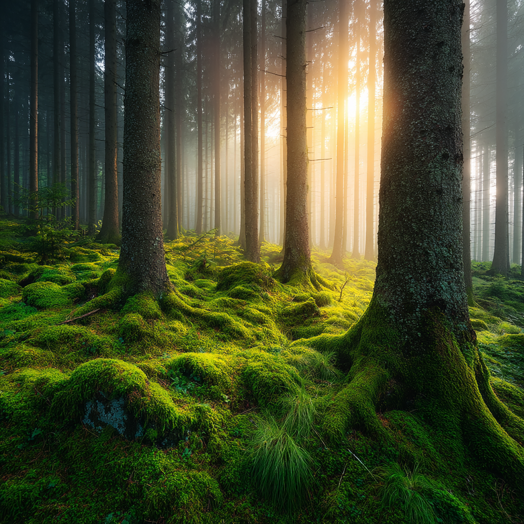 Wälder Und Wiesen Friedlicher Wald Mit Moos Und Weichem Licht | Waelder und Wiesen | Landschaften