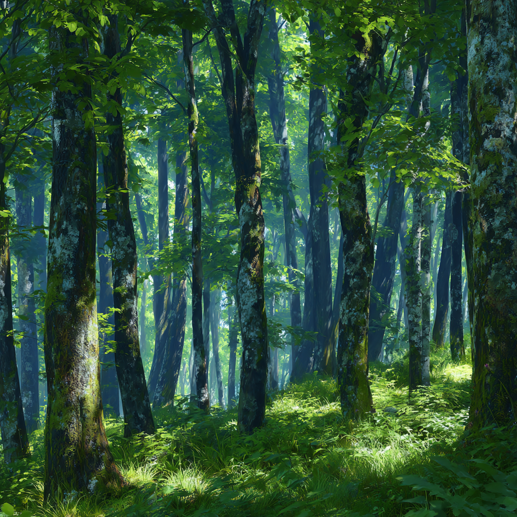 Wälder Und Wiesen Grüner Wald Licht Durch Die Bäume Ruhige Atmosphäre | Waelder und Wiesen | Landschaften