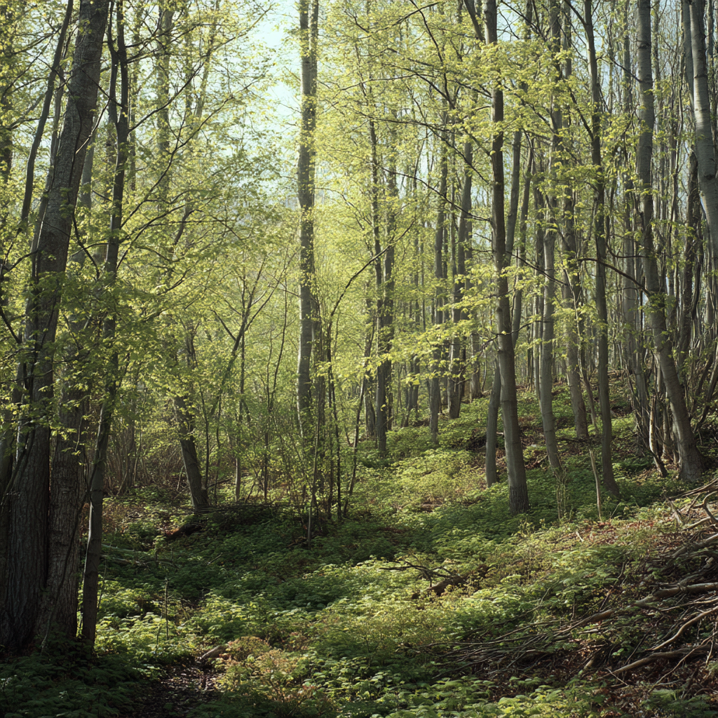Wälder Und Wiesen Ruhe Im Wald Mit Sonnenschein Und Grüner Vegetation | Waelder und Wiesen | Landschaften