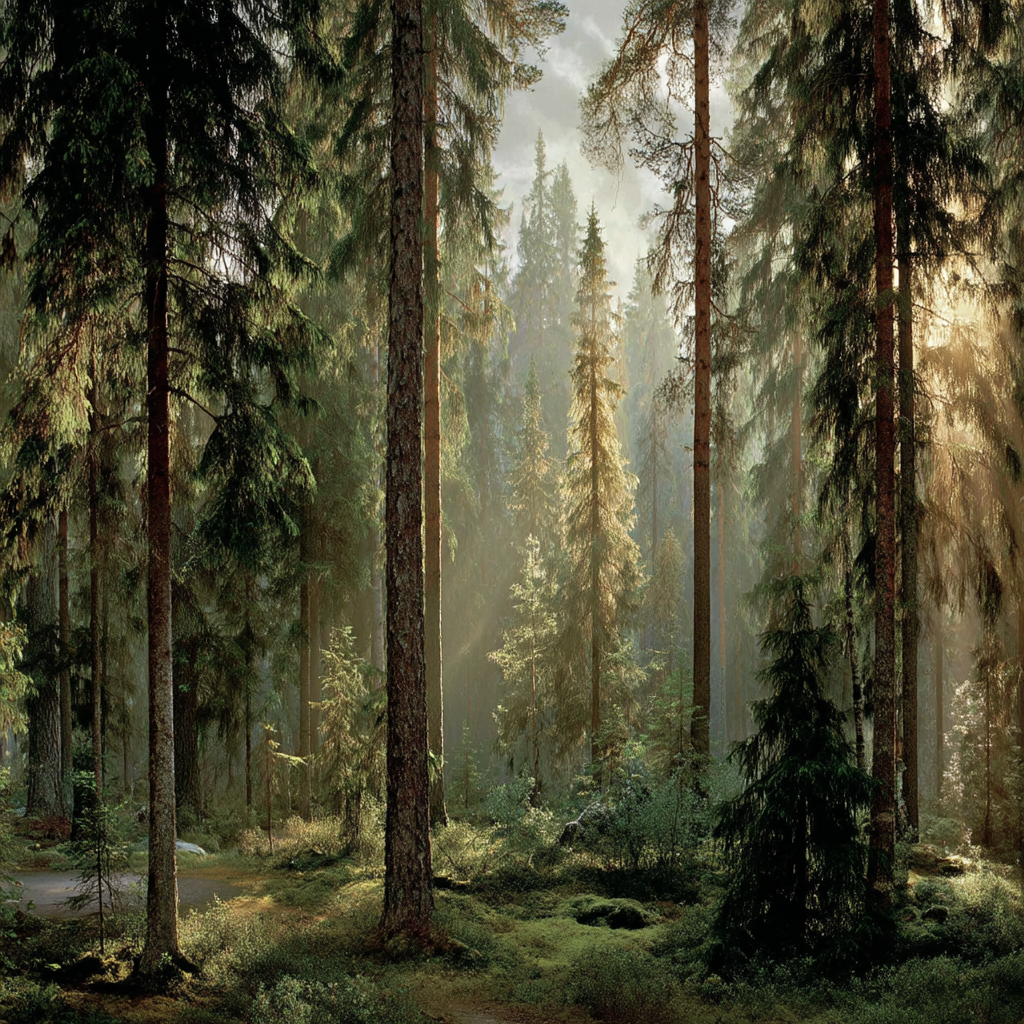 Wälder Und Wiesen Ruhiger Waldlandschaft Frühmorgens Oder Spätnachmittags | Waelder und Wiesen | Landschaften