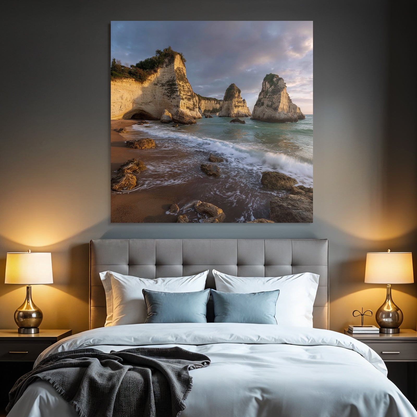 Forests and meadows Dramatic coastal landscape with rocks and beach